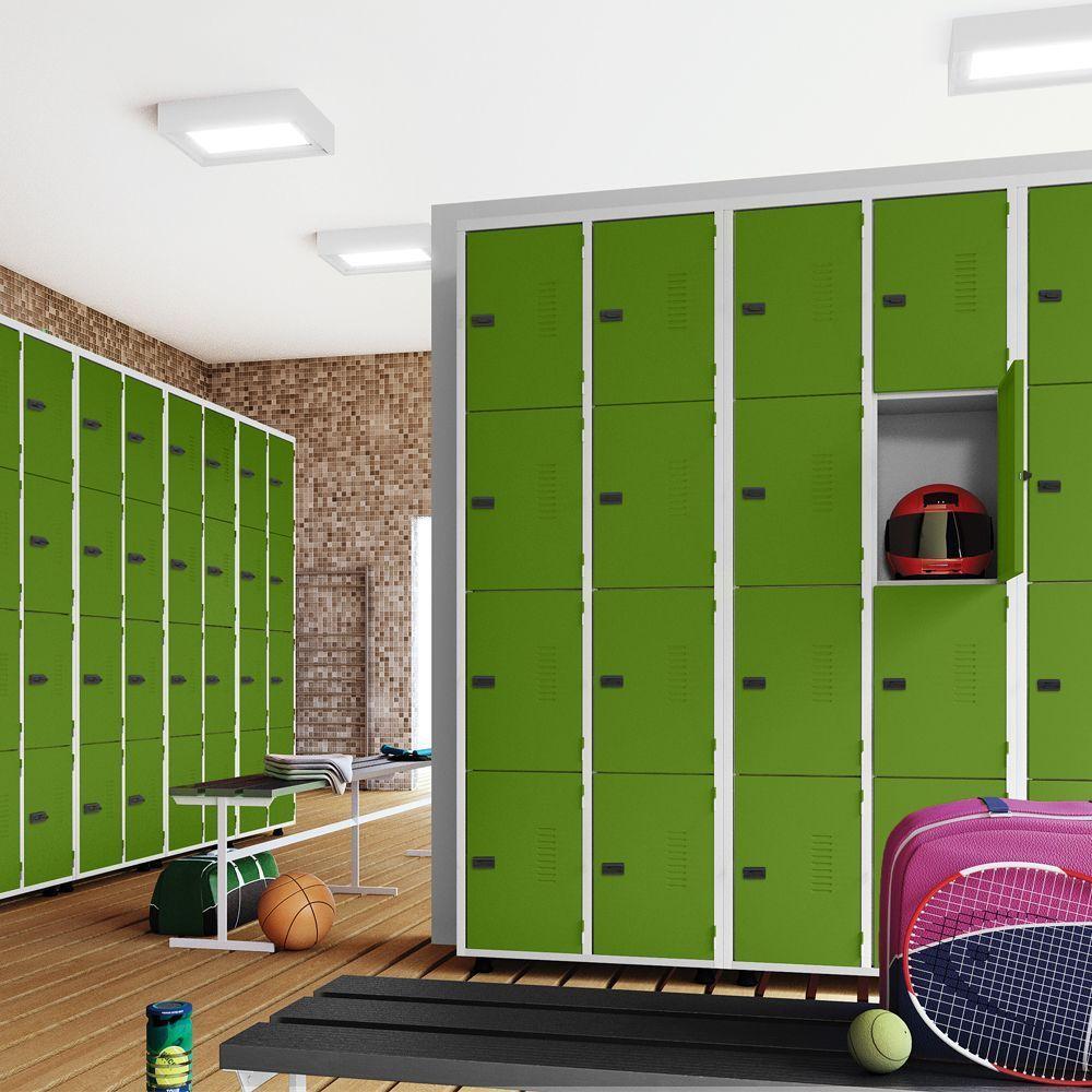 Armário Roupeiro Aço 16 Portas Academia Guarda Volume Trinco Verde - 8