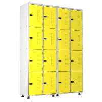 Armário Roupeiro Aço 16 Portas Academia Guarda Volume Trinco Amarelo - 1
