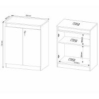 Balcão Escritório Com Chave Multimóveis Cr25046 Amêndoa-preto - 2