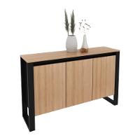 Balcão Escritório Com 3 Portas Multimóveis Cr25044 Amêndoa-preto - 1