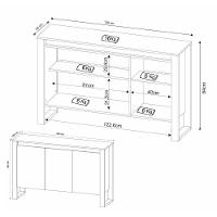 Balcão Escritório Com 3 Portas Multimóveis Cr25044 Amêndoa-preto