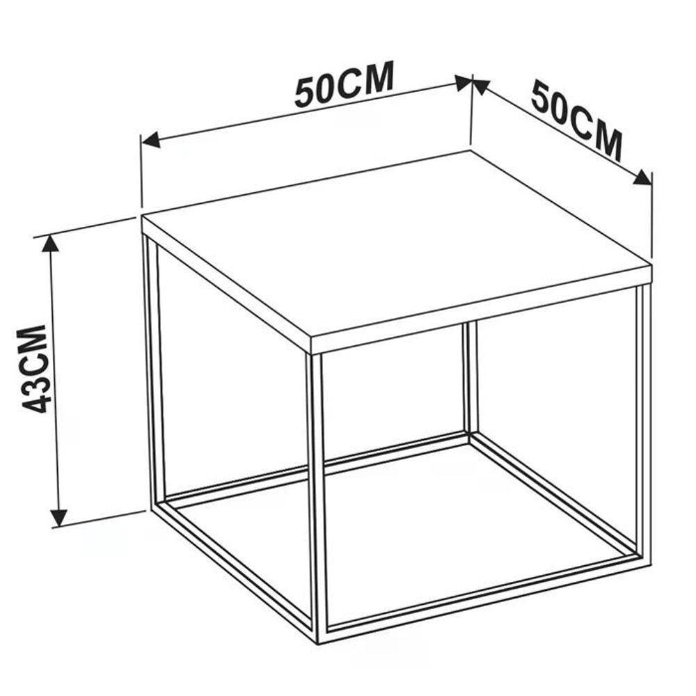Mesa Lateral Cube 24803 Linha Complementos Preto Vermont Artesano Preto Vermont - 4