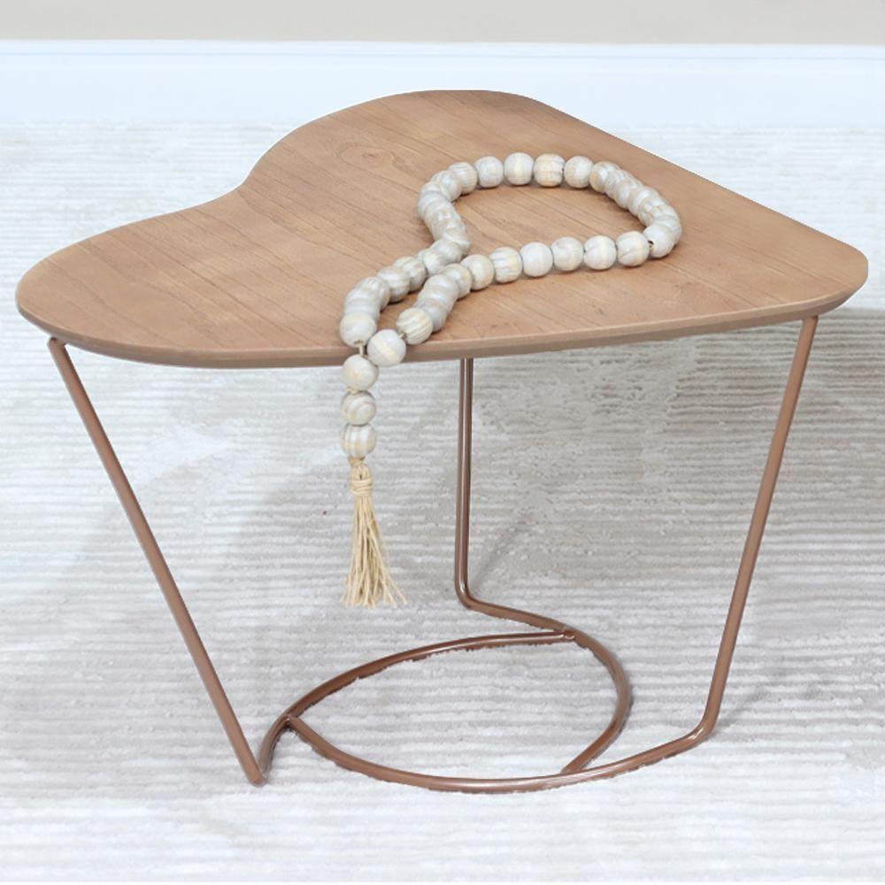 Mesa De Centro Organica Coraçao Amendoa Base Metal Cobre Nacc Amendoa Cobre - 7