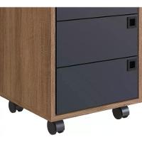 Kit 2 Gaveteiros Para Escritorio 4 Gavetas Of001 Grafite Mel Pp Milani Store Grafite Mel - 3