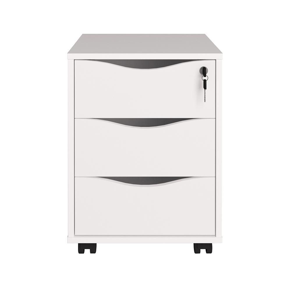 Jogo Gaveteiro E Escrvaininha Blackburn Nogal Branco - 6