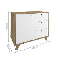 Jogo Gaveteiro E Balcão Middlesbrough Olmo Branco - 6