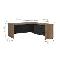 Mesa Em L Executiva Swansea Nogal Preto - 4