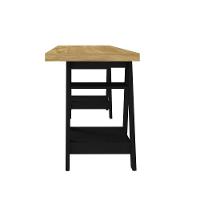 Mesa De Computador Com 4 Prateleiras Montana Olmo Preto - 3