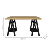 Mesa De Computador Com 4 Prateleiras Montana Olmo Preto - 7