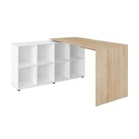 Mesa De Computador Em L 8 Nichos Delaware Carvalho Branco - 2