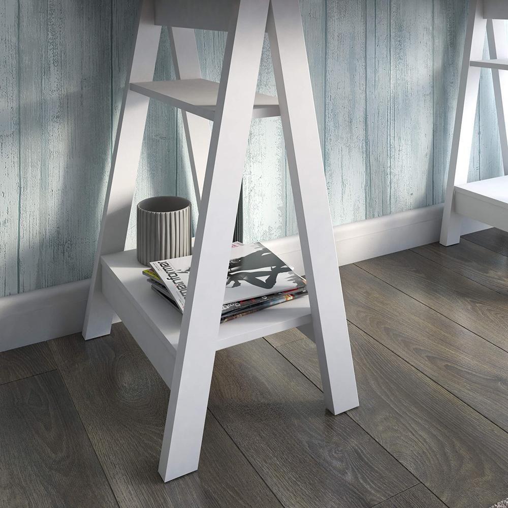 Mesa De Computador Com 4 Prateleiras Montana Olmo Branco - 6