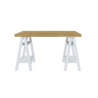 Mesa De Computador Com 4 Prateleiras Montana Olmo Branco - 2