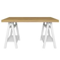 Mesa De Computador Com 4 Prateleiras Montana Olmo Branco - 3