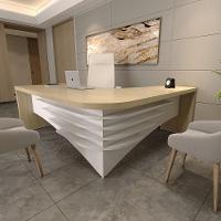 Jogo Balcão E Mesa Executiva Peters Carvalho Branco - 7