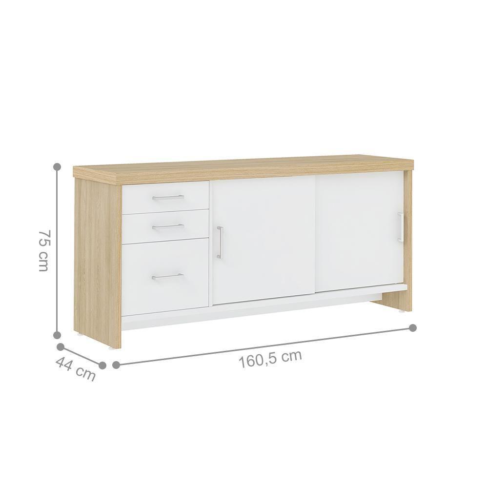 Jogo Balcão E Mesa Executiva Cheltenham Carvalho Branco - 8