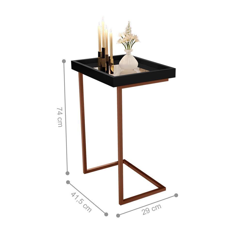 Mesa De Apoio Reggio Preto Pe Bronze - 4