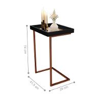 Mesa De Apoio Reggio Preto Pe Bronze - 4