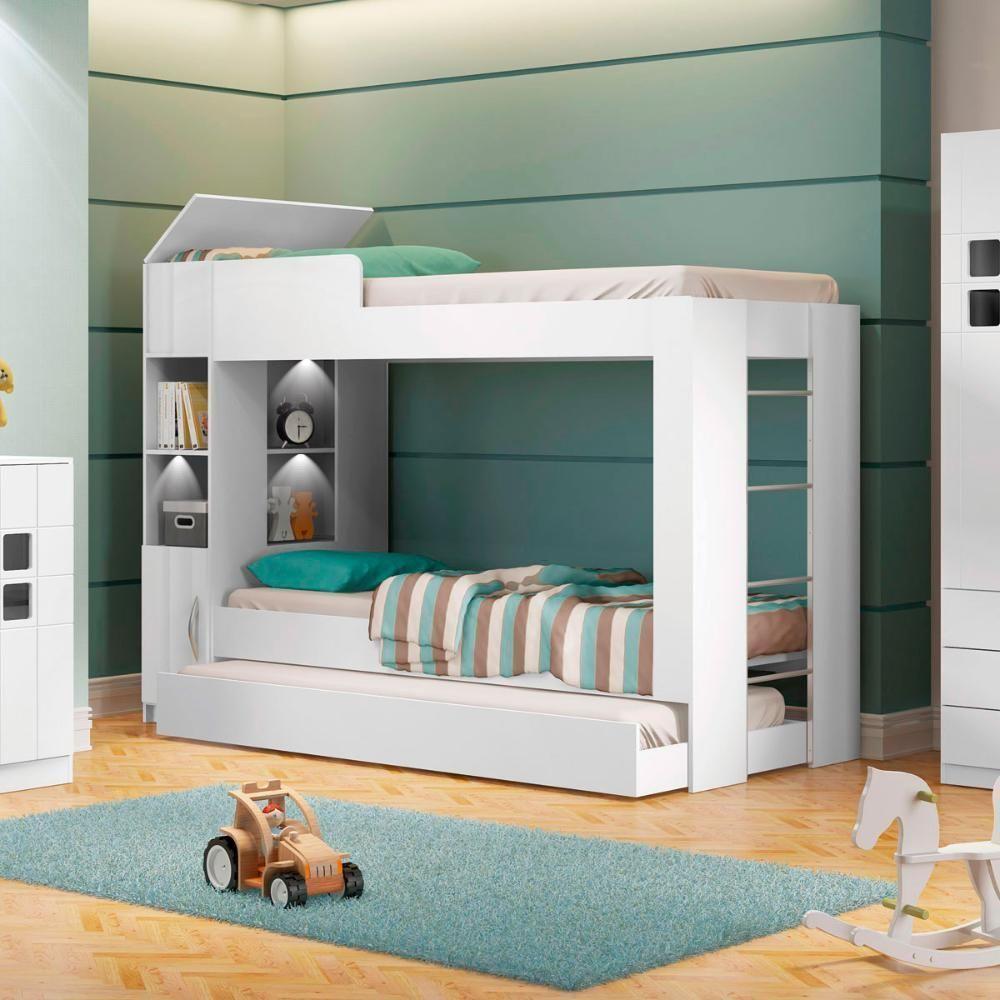 Beliche Ditália Cama Auxiliar Com Kit Luz Cm-15 Cor:branco Branco - 1