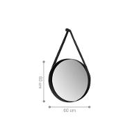 Espelho Decorativo Redondo 60 Cm Com Alça Verona Preto - 2
