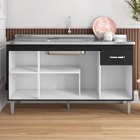 Balcão De Cozinha 4 Portas 1.5 Exeter Preto Fosco