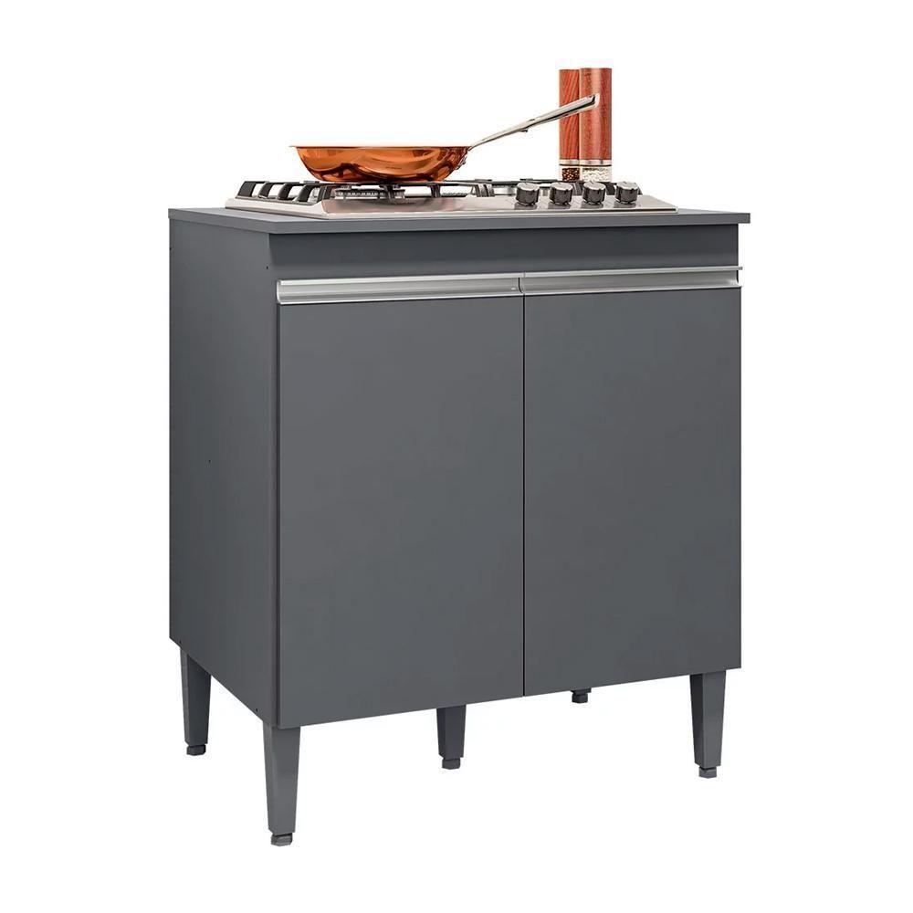 Balcão De Cozinha 2 Portas Cambrigde Cinza Fosco - 2
