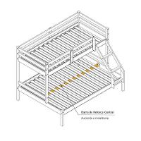 Beliche Casal/solteiro Eco Com 02 Gavetas Madeira Maciça Branco Mobilistore - 6