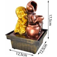 Fonte De água Cascata Buda 3 Quedas Decoração Resina Bivolt - 3