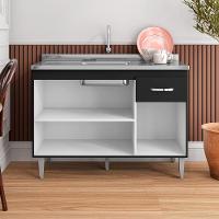 Balcão Para Cozinha 3 Portas Derby Preto Fosco - 2