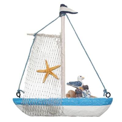 Miniatura Barco Navio De Madeira Veleiro Decoração Náutica ? 14,5cm