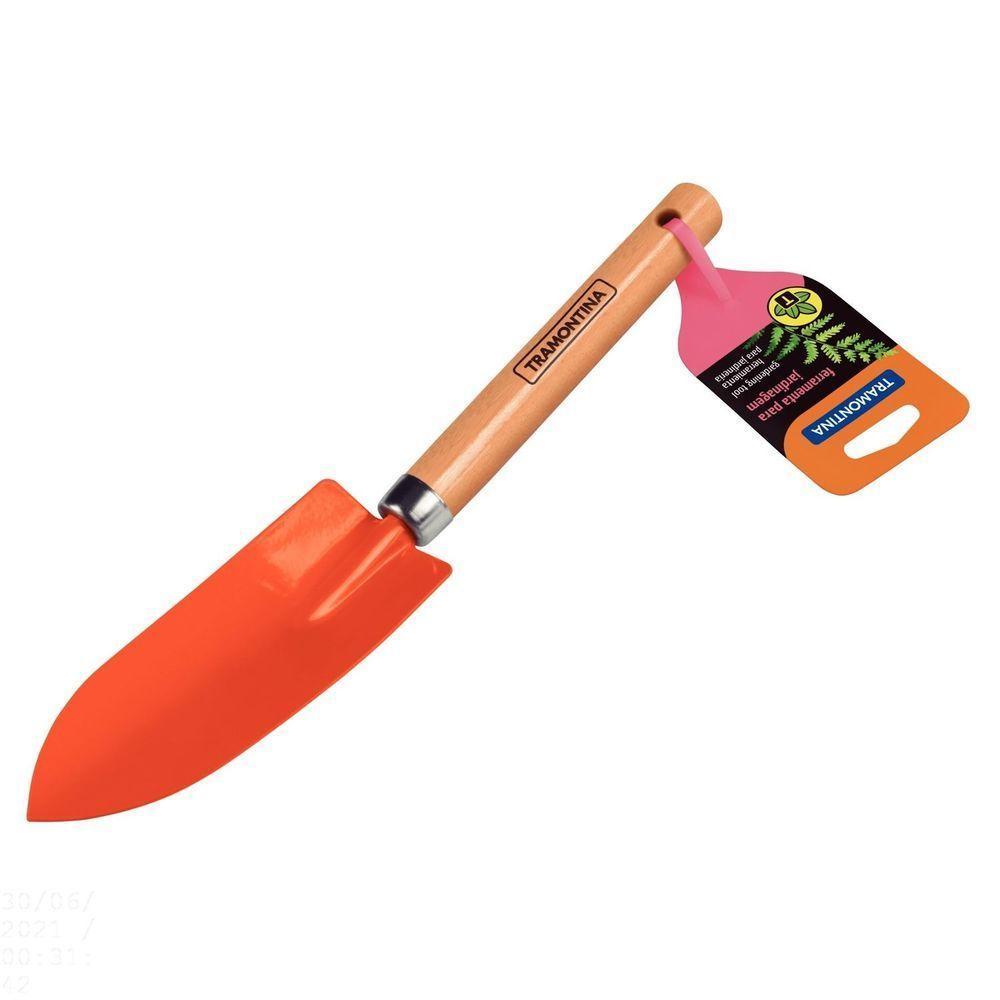 Pazinha Estreita Metálica Para Jardinagem Tramontina Com Cabo De Madeira Tramontina - 4