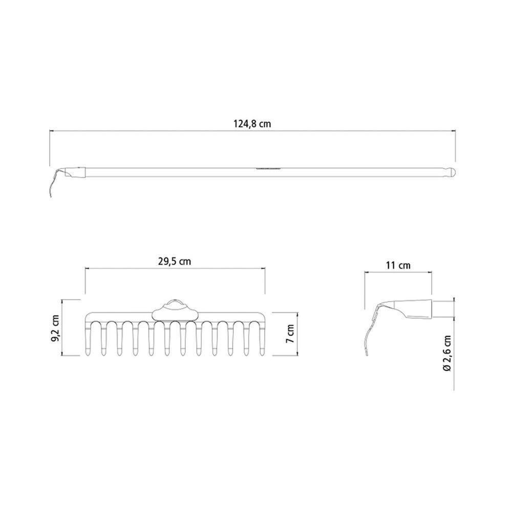Ancinho Curvo Leve Com 12 Dentes Tramontina Em Aço Com Cabo De Madeira 120 Cm Tramontina - 5