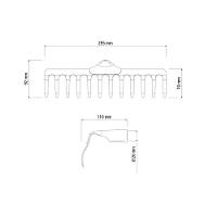 Ancinho Curvo Leve Com 12 Dentes Tramontina Em Aço Sem Cabo Tramontina - 7