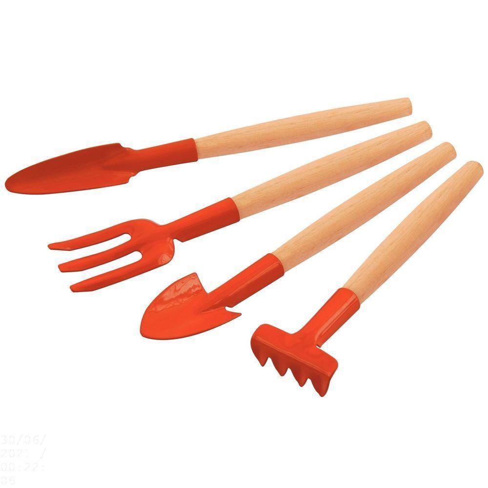 Conjunto Para Jardinagem Tramontina Peças Metálicas Com Cabo De Madeira 4 Peças Tramontina - 1
