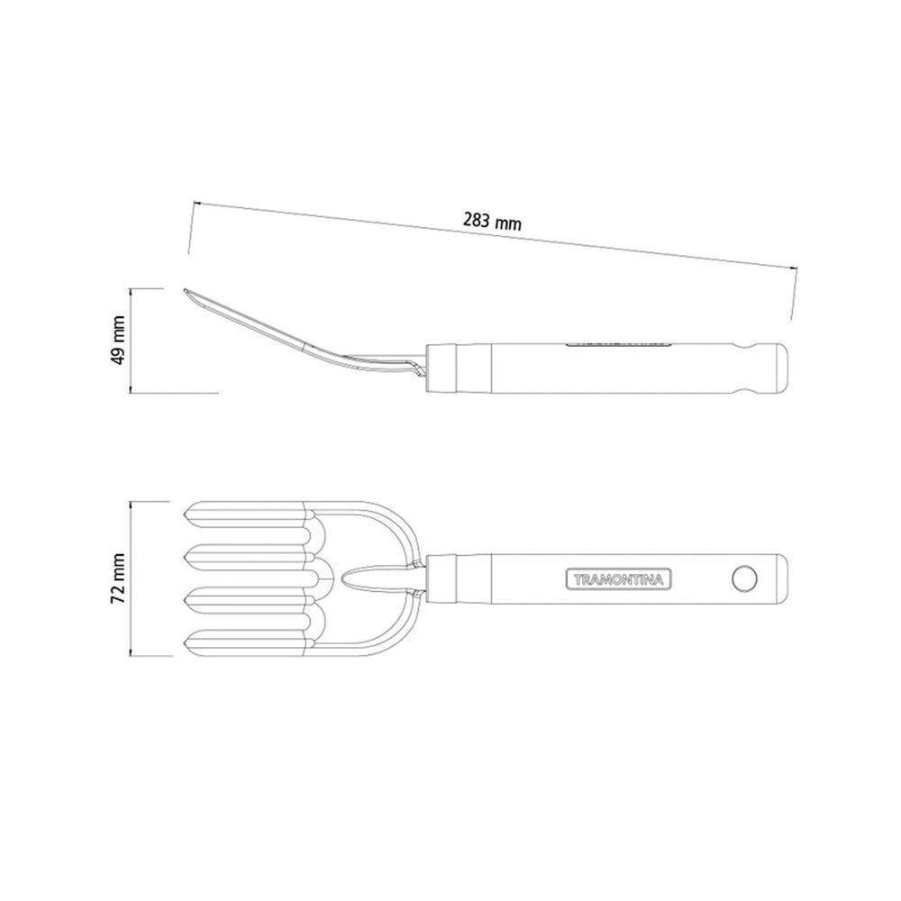 Garfo Metálico Com 4 Dentes Para Jardinagem Tramontina Com Cabo De Madeira Tramontina - 7