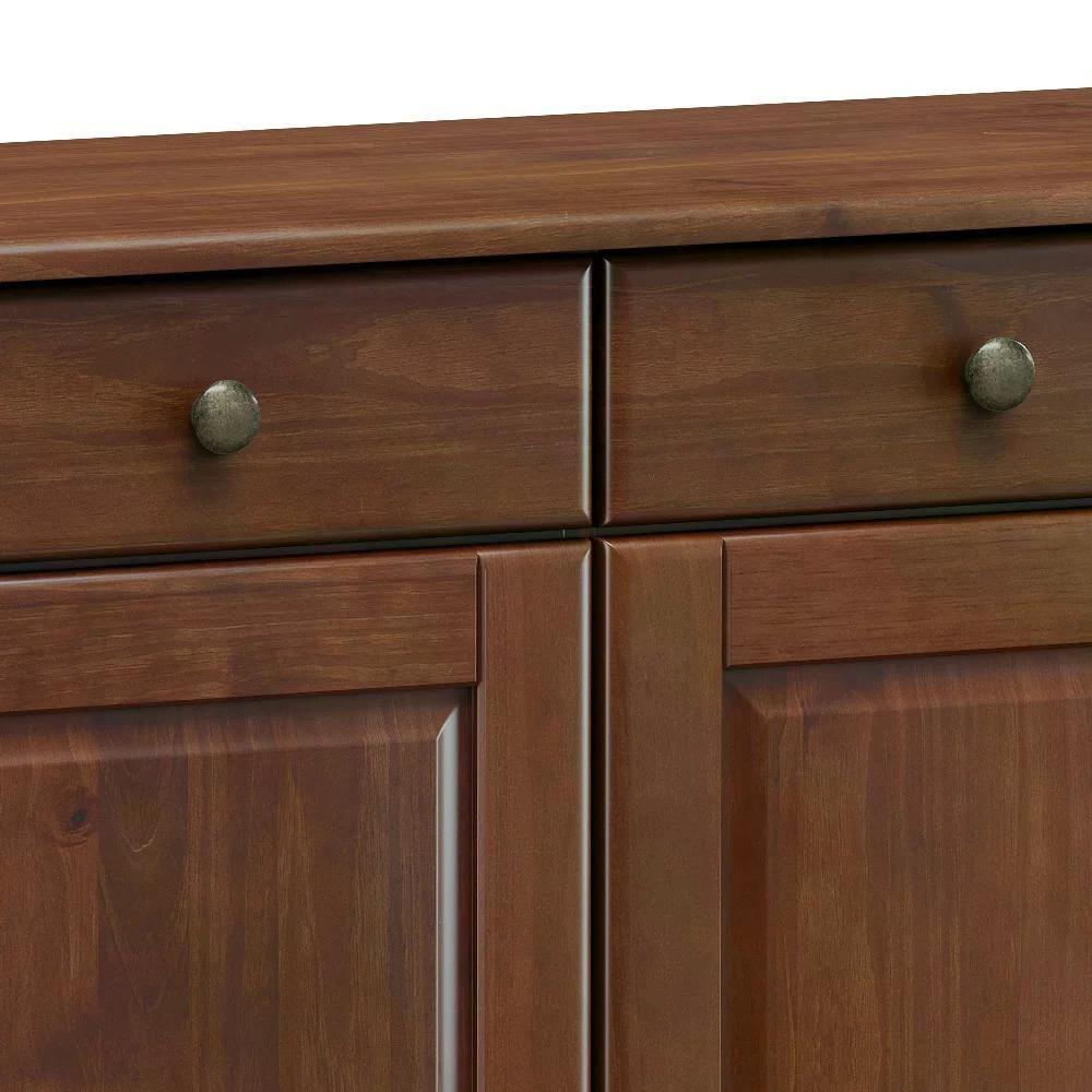 Balcao 4 Portas 4 Gavetas Madeira Maciça 8929 Rubi Café - 7