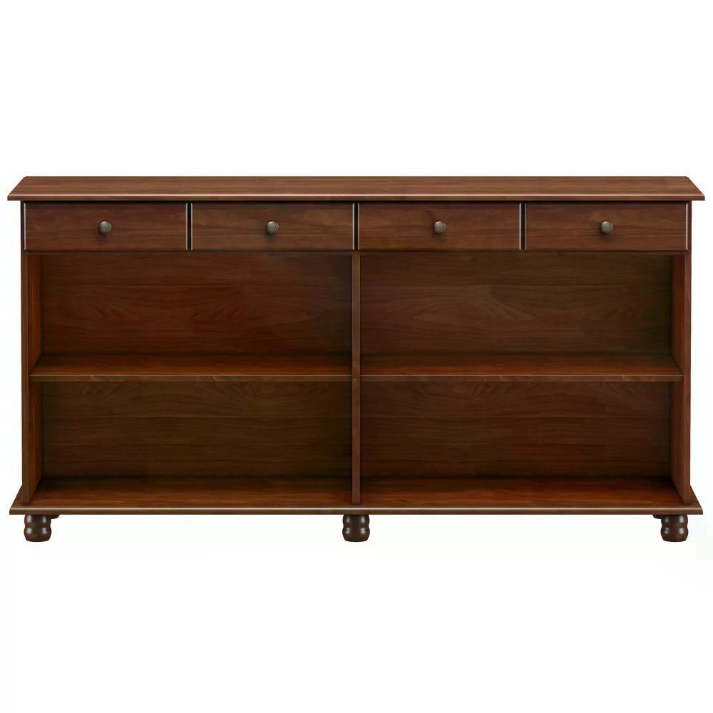 Balcao 4 Portas 4 Gavetas Madeira Maciça 8929 Rubi Café - 10