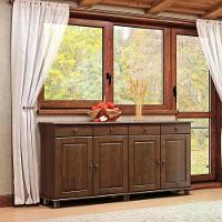 Balcao 4 Portas 4 Gavetas Madeira Maciça 8929 Rubi Café - 5