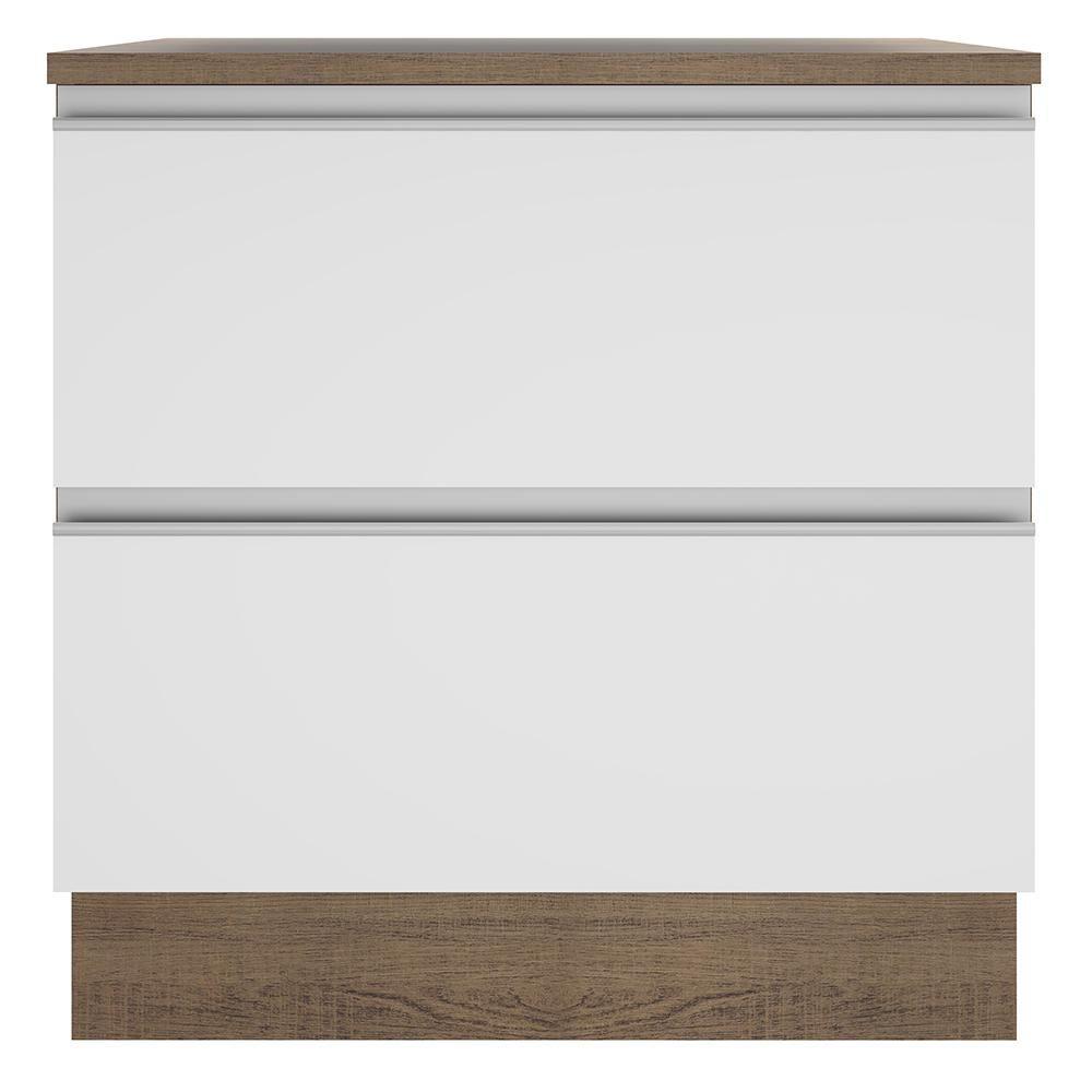 Balcão Glamy 80 cm 2 Gavetas Rustic e Branco Madesa - 2