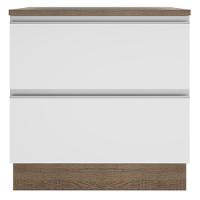 Balcão Glamy 80 cm 2 Gavetas Rustic e Branco Madesa - 1