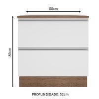 Balcão Glamy 80 cm 2 Gavetas Rustic e Branco Madesa