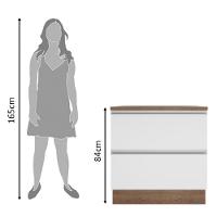 Balcão Glamy 80 cm 2 Gavetas Rustic e Branco Madesa - 5