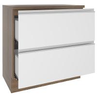 Balcão Glamy 80 cm 2 Gavetas Rustic e Branco Madesa - 7