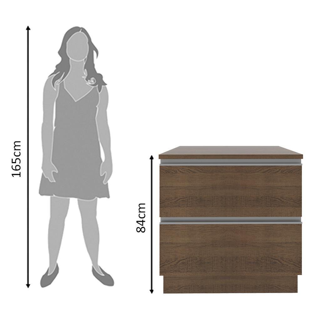 Balcão Glamy 80cm 2 Gavetas Rustic Madesa - 7