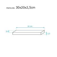 Kit 3 Prateleiras 30 x 20cm Branco Espessura 25mm Invisível
