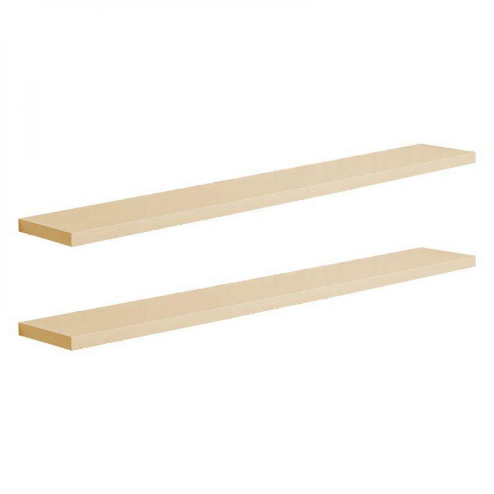 Kit 2 Prateleiras 70 X 10cm Bege Claro Suporte Invisível - 2