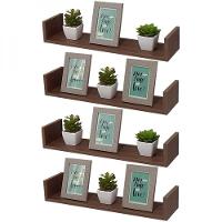 Kit 4 Prateleiras U 50 X 20cm Nogal Suporte Invisível - 1