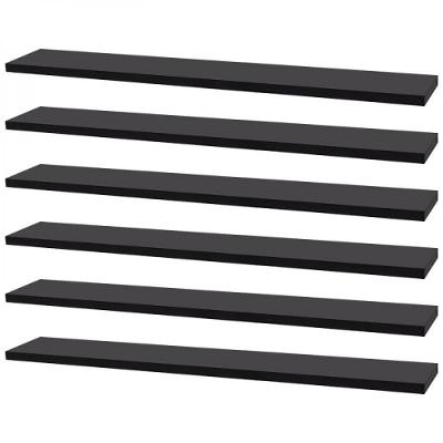 Kit 6 Prateleiras 70 X 20cm Preta Suporte Invisível