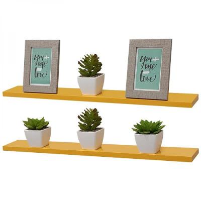 Kit 2 Prateleiras 60 X 15cm Amarela Suporte Invisível