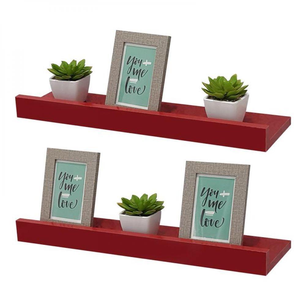 Kit 2 Prateleiras Porta Quadros 70 X 15cm Suporte Invisível - 2