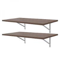 Kit 2 Prateleiras 90 x 30cm Nogal com Mão Francesa - 5